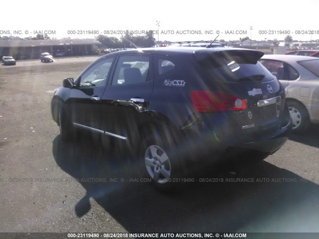 JN8AS5MT0CW600457 - 2012 NISSAN ROGUE S/SV BLACK photo 3