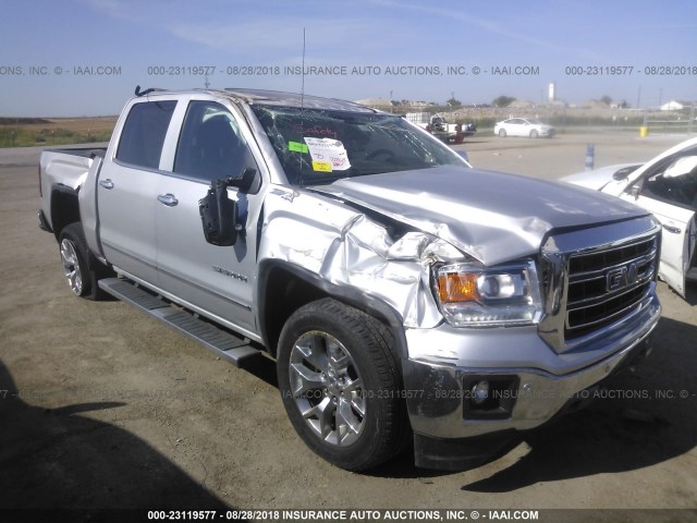 3GTU2VEC1EG108027 - 2014 GMC SIERRA K1500 SLT SILVER photo 1