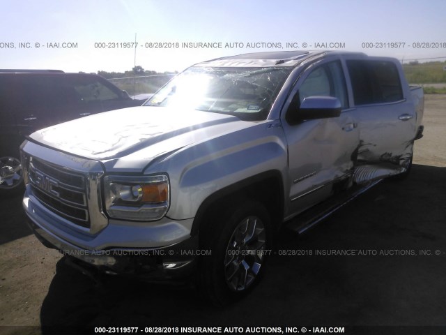 3GTU2VEC1EG108027 - 2014 GMC SIERRA K1500 SLT SILVER photo 2