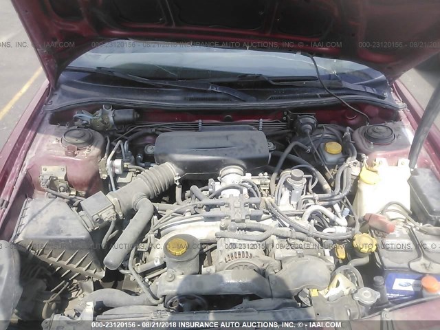 4S3BD4356W7205916 - 1998 SUBARU LEGACY L MAROON photo 10