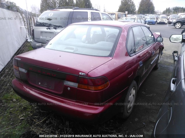 4S3BD4356W7205916 - 1998 SUBARU LEGACY L MAROON photo 4