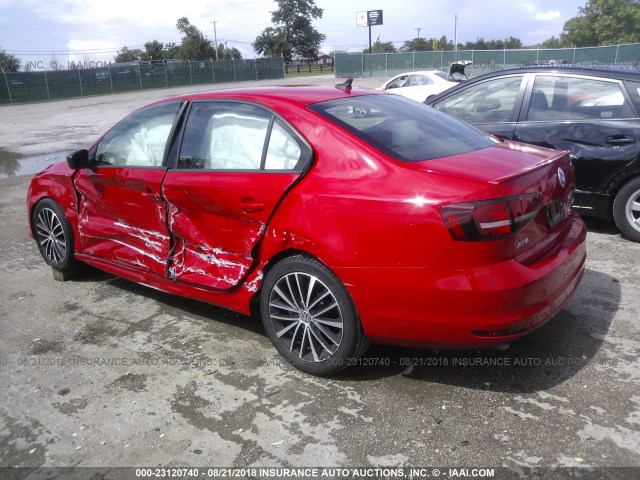 3VWD17AJ4GM256368 - 2016 VOLKSWAGEN JETTA SPORT RED photo 3