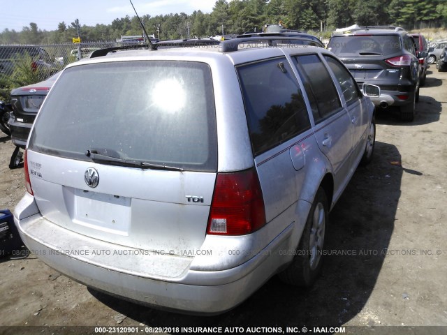 WVWSP61J73W181968 - 2003 VOLKSWAGEN JETTA GLS TDI SILVER photo 4