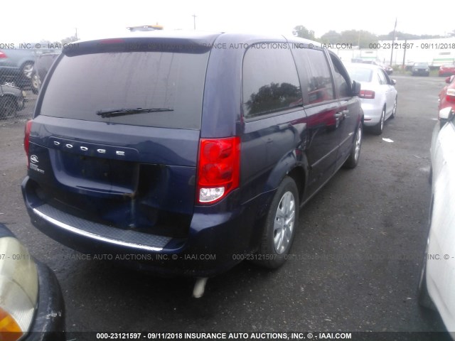 2C4RDGBG3FR570250 - 2015 DODGE GRAND CARAVAN SE BLUE photo 4