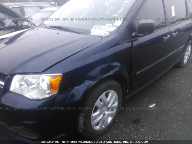 2C4RDGBG3FR570250 - 2015 DODGE GRAND CARAVAN SE BLUE photo 6