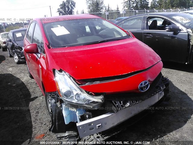 JTDZN3EU4FJ032278 - 2015 TOYOTA PRIUS V RED photo 1