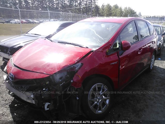 JTDZN3EU4FJ032278 - 2015 TOYOTA PRIUS V RED photo 2