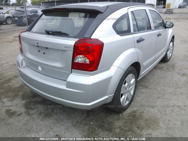 1B3HB48BX7D163513 - 2007 DODGE CALIBER SXT SILVER photo 4