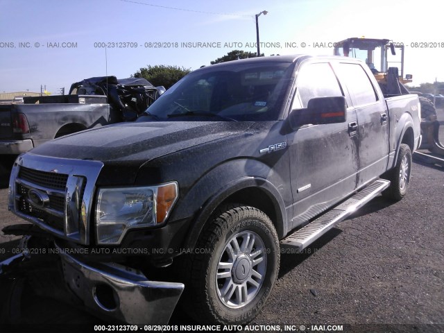 1FTFW1ET5BFB64376 - 2011 FORD F150 SUPERCREW BLACK photo 2