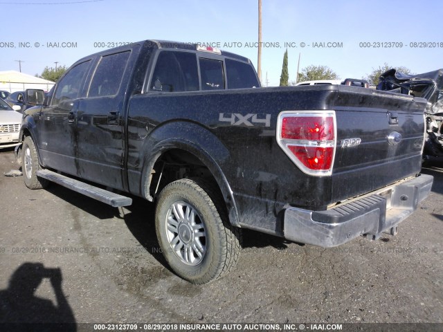 1FTFW1ET5BFB64376 - 2011 FORD F150 SUPERCREW BLACK photo 3