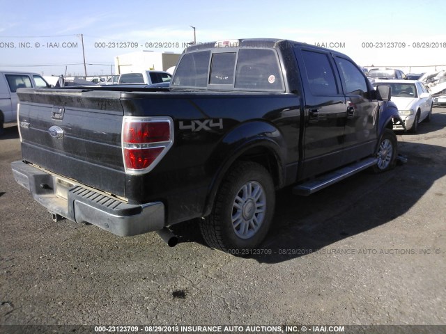 1FTFW1ET5BFB64376 - 2011 FORD F150 SUPERCREW BLACK photo 4