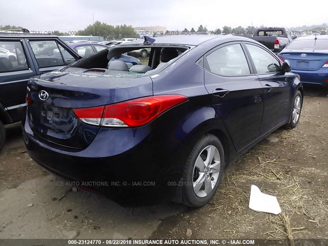 5NPDH4AE5DH405811 - 2013 HYUNDAI ELANTRA GLS/LIMITED BLUE photo 4