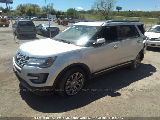 1FM5K7F84HGC23193 - 2017 FORD EXPLORER LIMITED SILVER photo 2