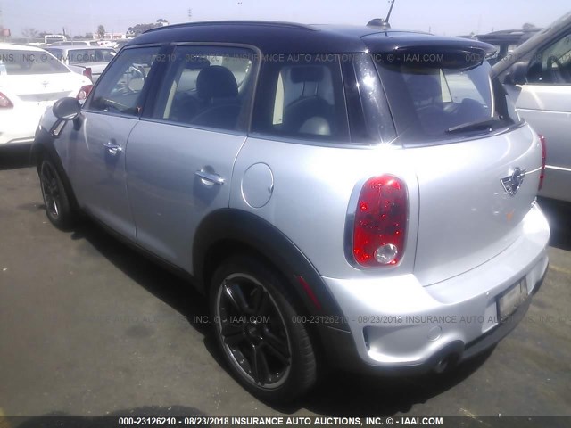 WMWZC3C56CWP20151 - 2012 MINI COOPER S COUNTRYMAN SILVER photo 3