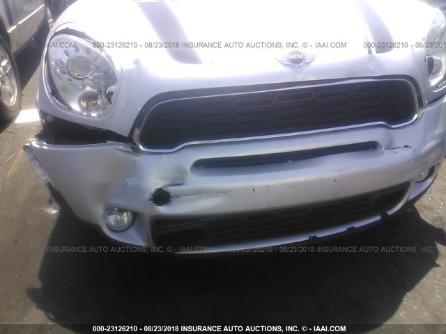 WMWZC3C56CWP20151 - 2012 MINI COOPER S COUNTRYMAN SILVER photo 6