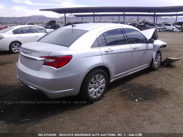 1C3CCBAB0CN240984 - 2012 CHRYSLER 200 LX SILVER photo 4