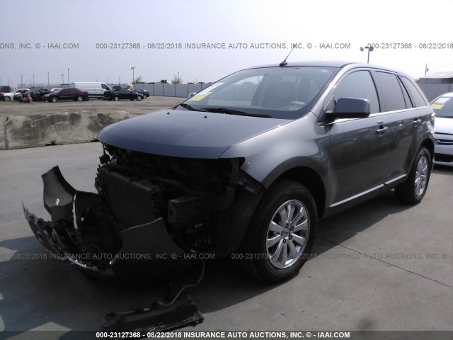 2FMDK3KC2ABA93748 - 2010 FORD EDGE LIMITED GRAY photo 2