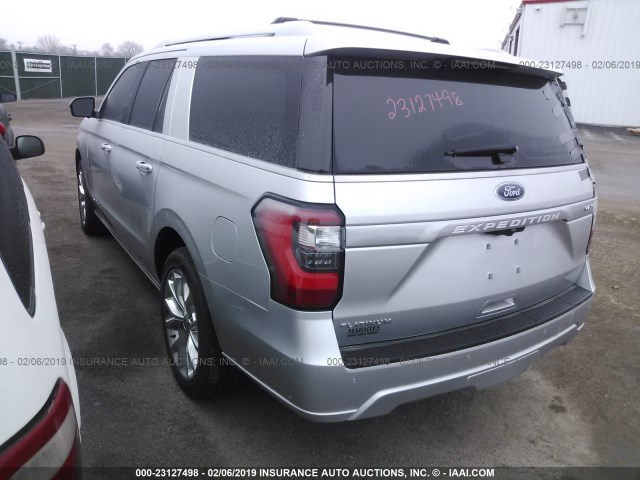 1FMJK1MTXJEA22483 - 2018 FORD EXPEDITION MAX PLATINUM SILVER photo 3