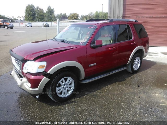 1FMEU74E38UB05883 - 2008 FORD EXPLORER EDDIE BAUER RED photo 2