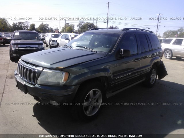 1J8GW68J22C322436 - 2002 JEEP GRAND CHEROKEE OVERLAND GRAY photo 2