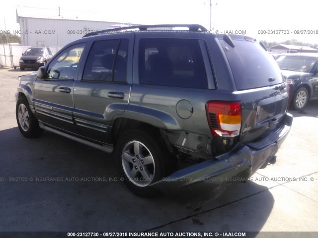 1J8GW68J22C322436 - 2002 JEEP GRAND CHEROKEE OVERLAND GRAY photo 3