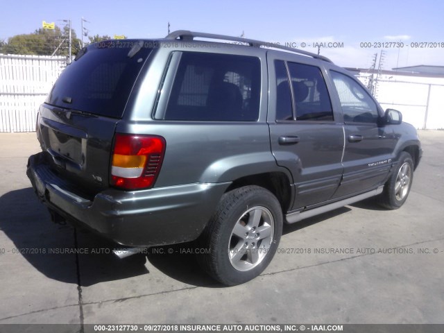 1J8GW68J22C322436 - 2002 JEEP GRAND CHEROKEE OVERLAND GRAY photo 4