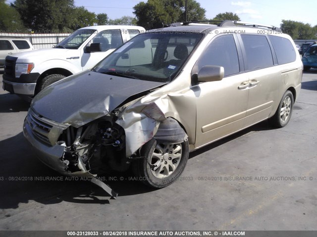 KNDMB233486199074 - 2008 KIA SEDONA EX/LX GOLD photo 2