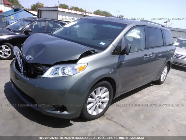 5TDDK3DC1BS008576 - 2011 TOYOTA SIENNA XLE/LIMITED GREEN photo 2