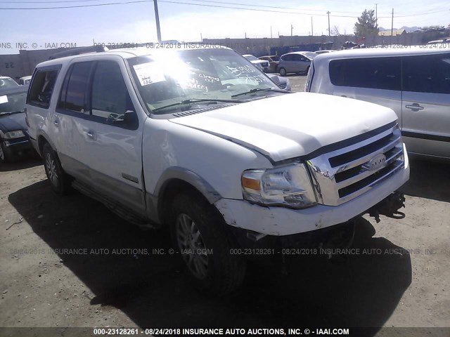 1FMFK185X8LA77524 - 2008 FORD EXPEDITION EL EDDIE BAUER WHITE photo 1