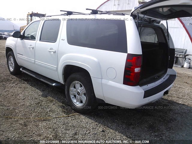 1GNSKJE79ER137074 - 2014 CHEVROLET SUBURBAN K1500 LT WHITE photo 3