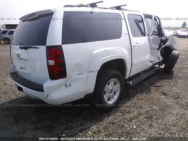 1GNSKJE79ER137074 - 2014 CHEVROLET SUBURBAN K1500 LT WHITE photo 4