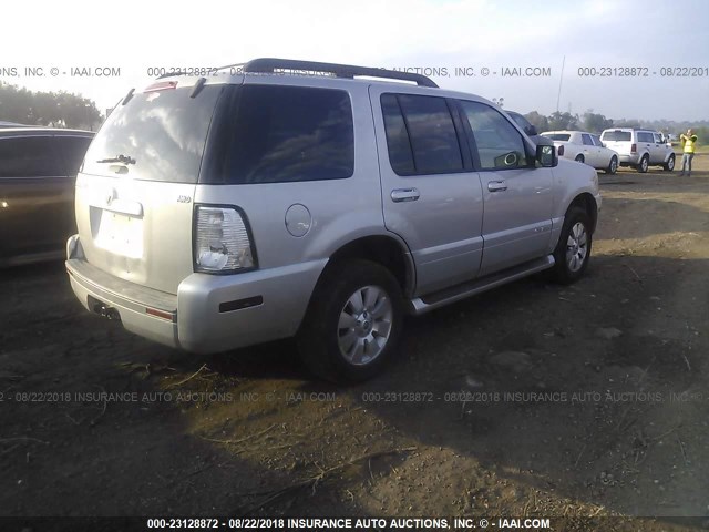 4M2EU47E48UJ10339 - 2008 MERCURY MOUNTAINEER LUXURY SILVER photo 4