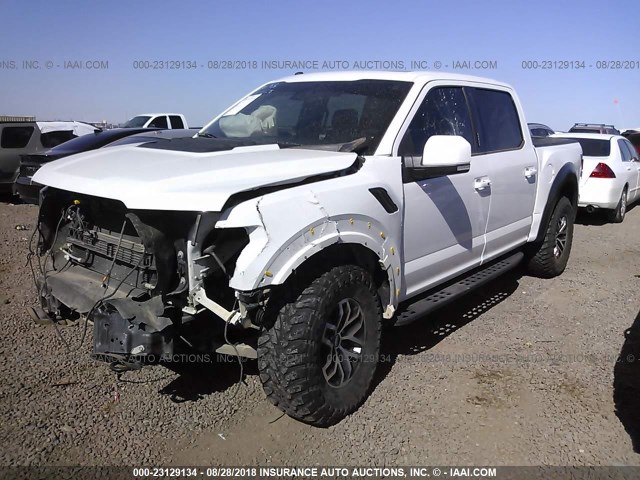 1FTFW1RG5HFA85960 - 2017 FORD F150 RAPTOR WHITE photo 2