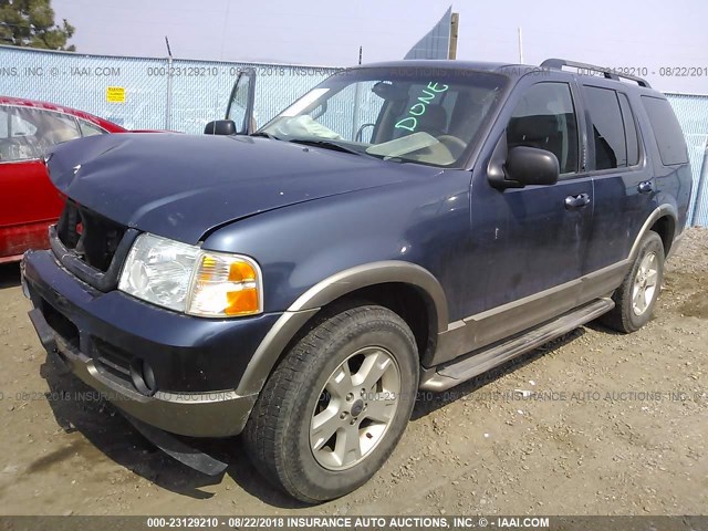 1FMDU74K33ZA89083 - 2003 FORD EXPLORER EDDIE BAUER BLUE photo 2