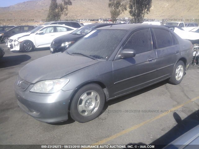 JHMES96675S019218 - 2005 HONDA CIVIC HYBRID GRAY photo 2