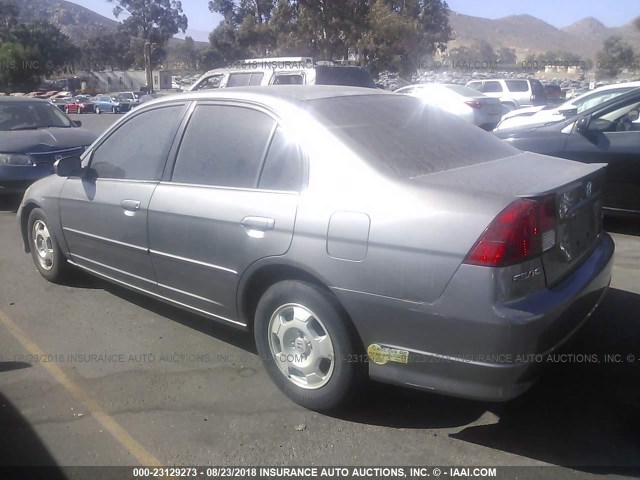 JHMES96675S019218 - 2005 HONDA CIVIC HYBRID GRAY photo 3