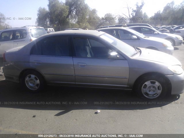 JHMES96675S019218 - 2005 HONDA CIVIC HYBRID GRAY photo 6