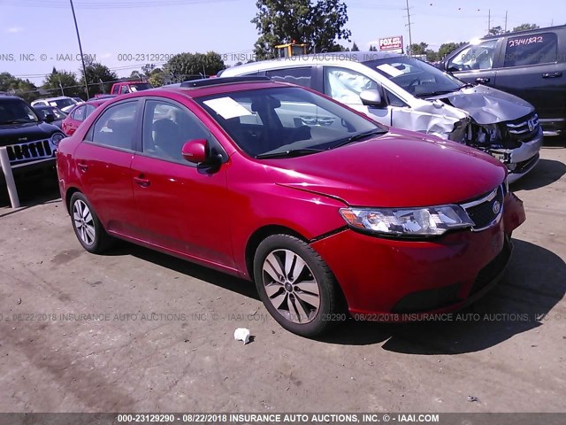 KNAFU4A28D5680984 - 2013 KIA FORTE EX RED photo 1