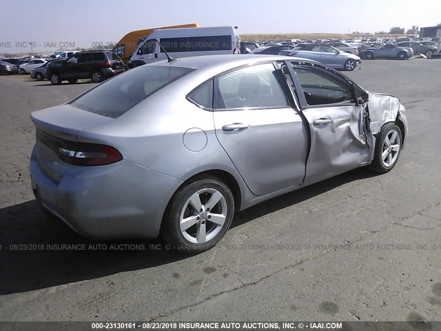 1C3CDFBB0GD652935 - 2016 DODGE DART SXT SILVER photo 4