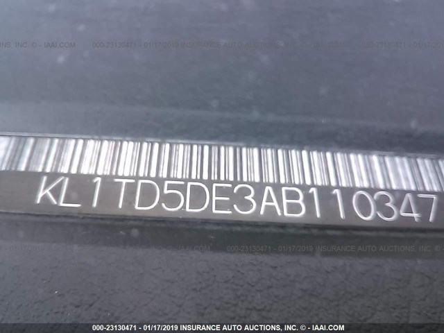 KL1TD5DE3AB110347 - 2010 CHEVROLET AVEO LS/LT Gümüş foto 9