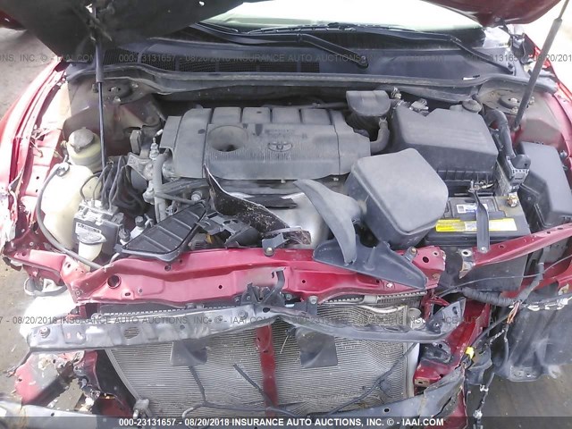 4T4BF3EKXBR114765 - 2011 TOYOTA CAMRY SE/LE/XLE RED photo 10