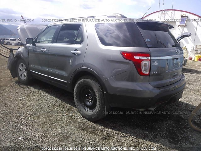 1FM5K8D81DGC15328 - 2013 FORD EXPLORER XLT GRAY photo 3