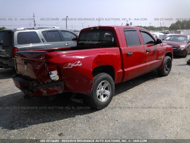 1D7HW38K38S538948 - 2008 DODGE DAKOTA SXT RED photo 4