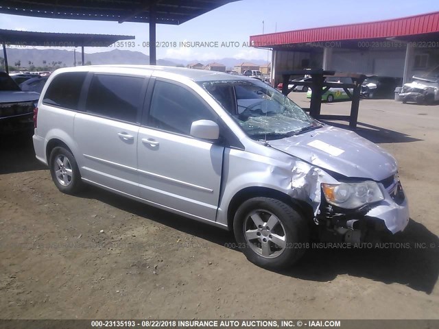 2C4RDGCG9CR275454 - 2012 DODGE GRAND CARAVAN SXT SILVER photo 1