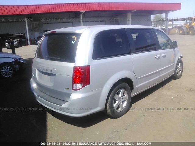 2C4RDGCG9CR275454 - 2012 DODGE GRAND CARAVAN SXT SILVER photo 4