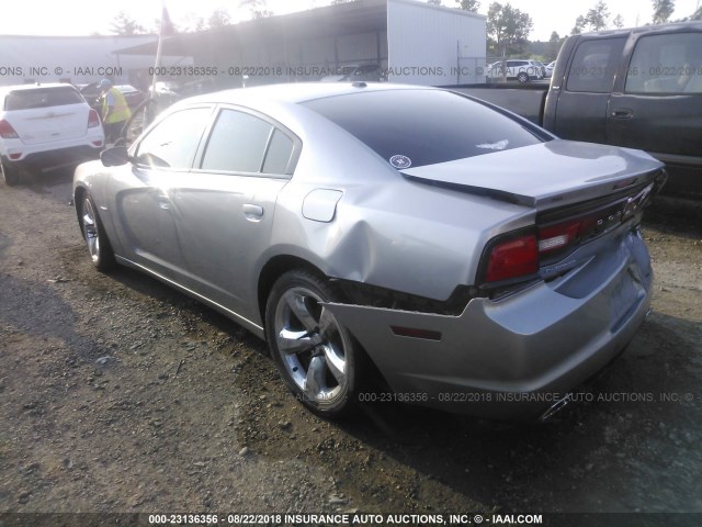 2C3CDXCT3DH686170 - 2013 DODGE CHARGER R/T SILVER photo 3