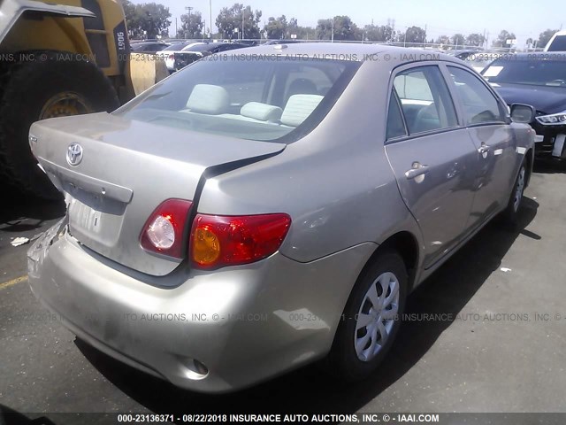 1NXBU40E89Z134255 - 2009 TOYOTA COROLLA S/LE/XLE GOLD photo 4