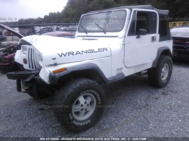 1J4FY19P4SP201395 - 1995 JEEP WRANGLER / YJ S/RIO GRANDE WHITE photo 2