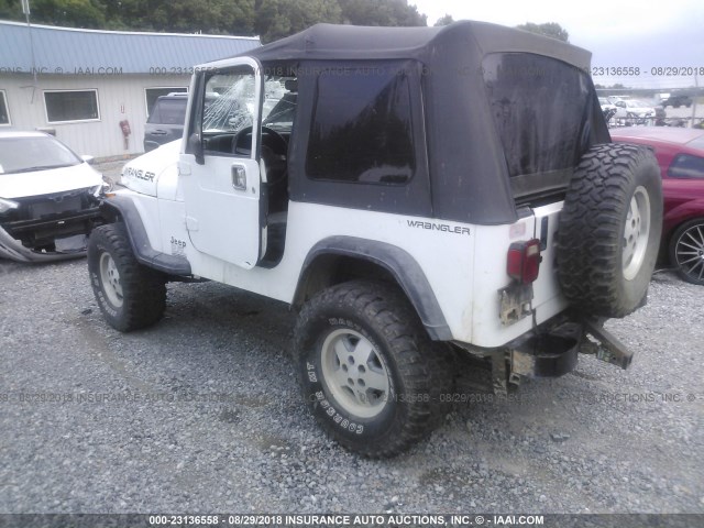 1J4FY19P4SP201395 - 1995 JEEP WRANGLER / YJ S/RIO GRANDE WHITE photo 3