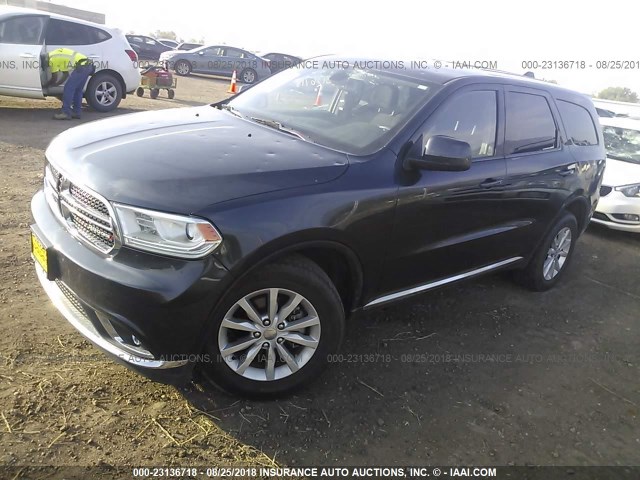 1C4RDJAG3EC591203 - 2014 DODGE DURANGO SXT BLACK photo 2